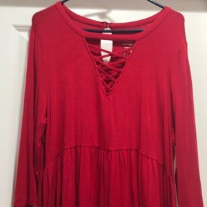 Red torrid knit tunic